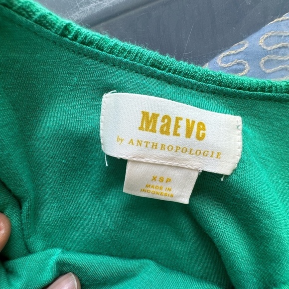 Anthropologie Maeve Fit-and-Flare Knit Dress Green XSP New Timeless Chic Classic - Picture 5 of 13